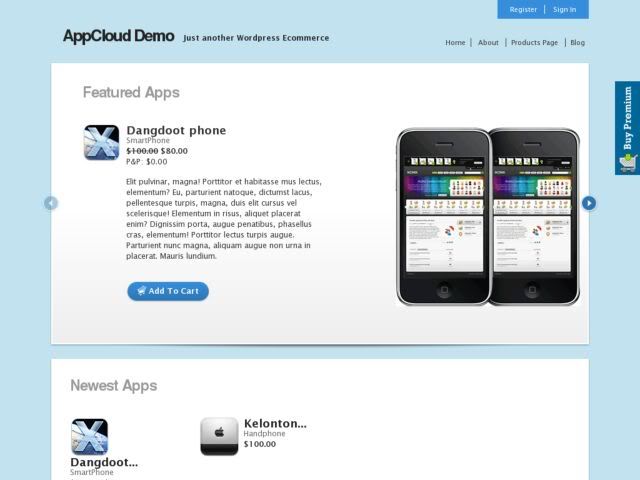 AppCloud 蓝色电子商务高级皮肤